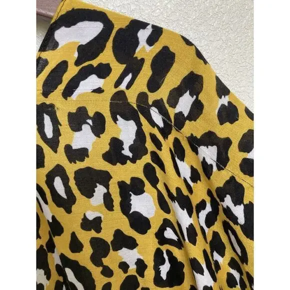 NWT Styline yellow leopard kimono knit wrap light weight multi one size travel - Picture 6 of 6